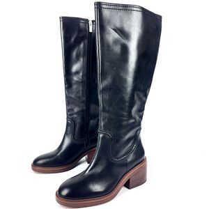 Vince Camuto Vuliann all Boots Knee high Black Leather 8M